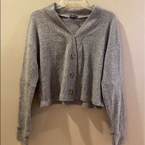 Originality size small gray cardigan sweater. {122}